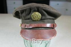 US WW2 Army Air Corps AAC ENLISTED TRUE Crusher Visor Hat Cap 50 Mission 7 RARE