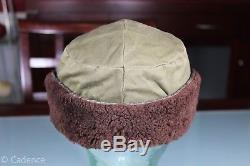 US WW2 Army Air Corps Air Crew or Mechanic's Hat Cap Leather & Fur Nice Unknown