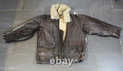 US WW2 Army Air Corps USAAF AN-J-4 Leather Shearling Flight Jacket Bomber 36R