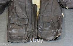 US WW2 Army Air Corps USAAF AN-J-4 Leather Shearling Flight Jacket Bomber 36R