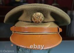 US WW2 Enlisted USAAF Army Air Corps TRUE CRUSHER Visor Hat Cap. Doeskin. Size 7