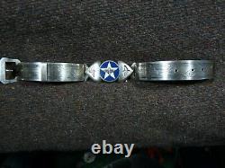 Unusual WW II Era Army Air Force Silver Sweetheart Jewelry Bracelet