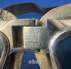 Us Army Air Corps Type B-7 Flying Goggles- Chas. Fischer-100% Orig