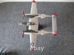 Us Army Air Force Wwii P-38j Lightning Fighter Jet Desk Top Model 1/40 Marge