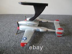Us Army Air Force Wwii P-38j Lightning Fighter Jet Desk Top Model 1/40 Marge