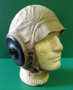 Us Army Air Forces Type An-h-15 Summer Flying Helmet- Rare Extra Large