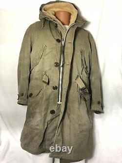 Us Military Wwii Cold Weather Winter Parka D-1 Army Air Force Alpaca Liner M Vgc