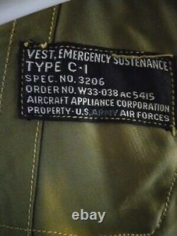VEST, EMERGENCY SUSTENANCE TYPE C-1, US ARMY AIR FORCE WWII WW2 Original Vintage