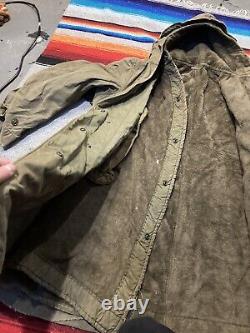VINTAGE 40s Parka Jacket WWII 1940s US ARMY AIR FORCE Flight Coat Fur Line