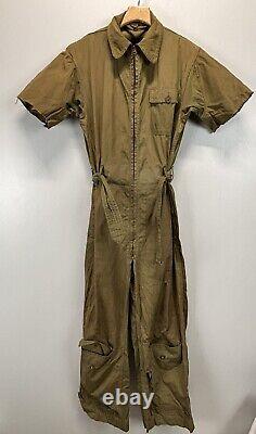 VINTAGE WWII ARMY AIR FORCES NOVELTY FLIGHT SUIT SUMMER Flying AN-S-31 36 FLAWS