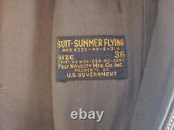 VINTAGE WWII ARMY AIR FORCES NOVELTY FLIGHT SUIT SUMMER Flying AN-S-31-A SZ 36