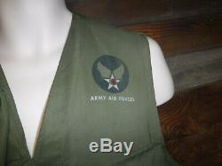 VINTAGE WWII US ARMY AIR FORCE C-1 EMERGENCY VEST With HOLSTER MADE IN USA L@@K