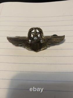 VINTAGE WWII US Army Air Force Command 3 Pilot Wings Marked Sterling