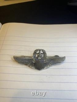 VINTAGE WWII US Army Air Force Command 3 Pilot Wings Marked Sterling