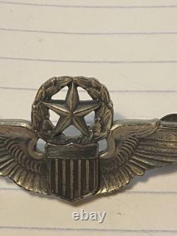 VINTAGE WWII US Army Air Force Command 3 Pilot Wings Marked Sterling