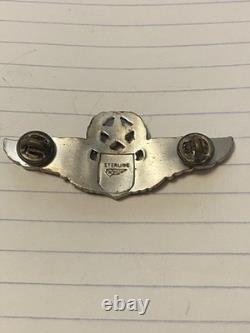 VINTAGE WWII US Army Air Force Command 3 Pilot Wings Marked Sterling