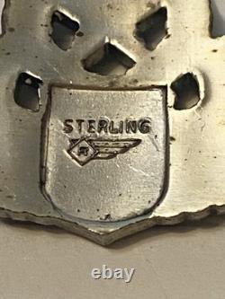 VINTAGE WWII US Army Air Force Command 3 Pilot Wings Marked Sterling