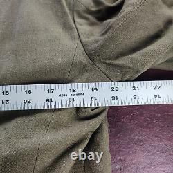 VINTAGE WW II IKE JACKET MEN GREEN US ARMY AIR FORCE CORPORAL STRIPES 1940S Wool