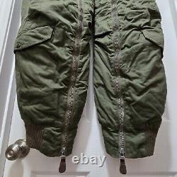 VTG US Army Air Force WWII Alpaca Fur Lined Type A-11-A Trousers Men's Sz 34x31