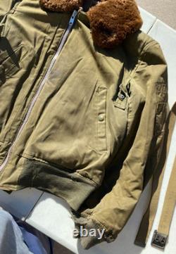 VTG U. S. Army Air Forces B-15A Original Flight Jacket 2 Hats Mittens Belt Photo