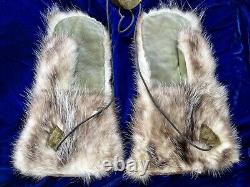 VTG WW2 US Army Air Corps ARTIC CIRCLE Fur Mittens-Uniform Military Issued