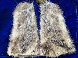 VTG WW2 US Army Air Corps ARTIC CIRCLE Fur Mittens-Uniform Military Issued