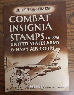 VTG WWII 1942 Detroit Times Combat Insignia Stamps of the U. S. Army & Navy Air C