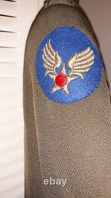 VTG WWII 1945 US Army Air Force Officers Dress Military Uniform Mens Jacket Sm