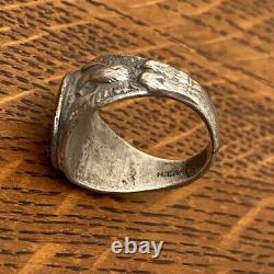 VTG WWII Army Air Forces Military Sterling Silver Pilot Ring 10