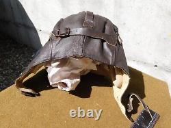 VTG. WWII US Army Air Force Pilot's Flying LEATHER Helmet, COMPLETE, XLNT CONDITION