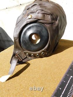 VTG. WWII US Army Air Force Pilot's Flying LEATHER Helmet, COMPLETE, XLNT CONDITION