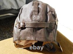 VTG. WWII US Army Air Force Pilot's Flying LEATHER Helmet, COMPLETE, XLNT CONDITION