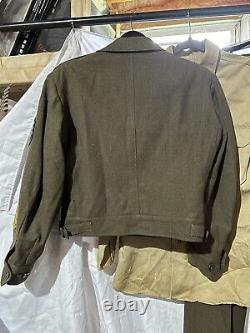 VTG WWII US Army Ike Jacket Uniform Shirt Cap and Pants 12th Air Force