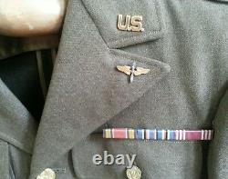 VTG WWII WW2 Army Air Force Wool Jacket Coat Insignia Uniform Medic Patches Pins