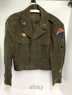 VTG WWII two pocket 1st Army Air Corps Ike Jacket E-8 FSGT 36R uniform top