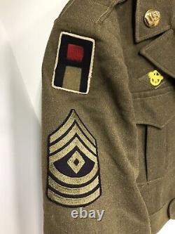 VTG WWII two pocket 1st Army Air Corps Ike Jacket E-8 FSGT 36R uniform top