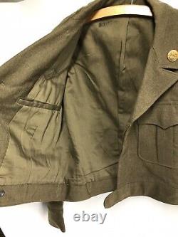 VTG WWII two pocket 1st Army Air Corps Ike Jacket E-8 FSGT 36R uniform top