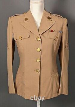 VTG Womens WW2 US Army Air Force WAC Officer's Uniform Jacket Sz 14 S 1940s WWII