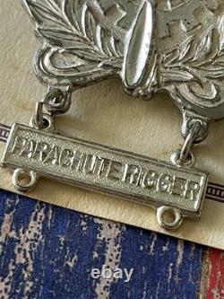 Very Rare NOS WWII US Army Air Force PARACHUTE RIGGER Technician Badge UNUSED