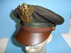 Vhc34 WW 2 US Army & Air Force Officer OD Service Visor Hat 7 3/4
