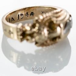 Vintage 10K WWII American Army Air Corps Military Ring