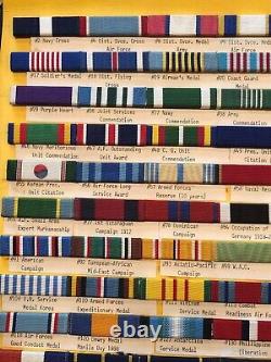 Vintage 144 Wwi Wwii Us Military Ribbons Army Air Force Navy Coast Guard Dsc