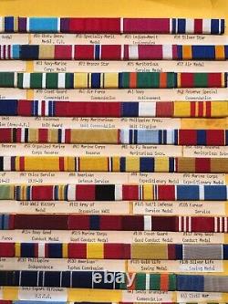 Vintage 144 Wwi Wwii Us Military Ribbons Army Air Force Navy Coast Guard Dsc