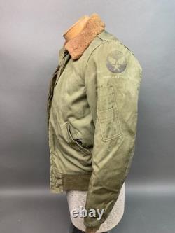 Vintage 1940's USAF B-15 Type Flight Jacket Canvas WW2 WWII Army Air Force