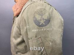 Vintage 1940's USAF B-15 Type Flight Jacket Canvas WW2 WWII Army Air Force