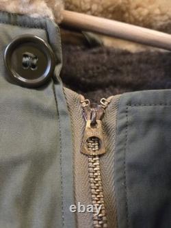 Vintage 1940's WWII US Army Air Force Type B-11 Parka Fur Jacket Coat Men's 36