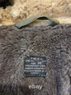 Vintage 1940's WWII US Army Air Force Type B-11 Parka Fur Jacket Coat Men's 36
