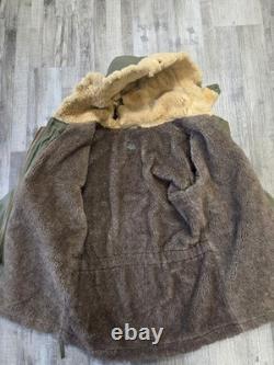 Vintage 1940's WWII US Army Air Force Type B-11 Parka Fur Jacket Coat Men's 36