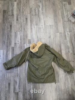 Vintage 1940's WWII US Army Air Force Type B-11 Parka Fur Jacket Coat Men's 36