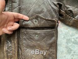 Vintage 1940s WW2 USAAF A-2 Leather Flight Jacket Size Small Army Air Force WWII